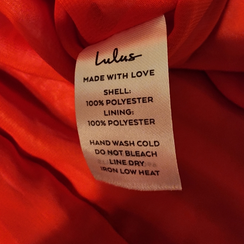 Lulu’s Vibrant Moment Floral Pleated Lace-Up Midi Dress NWT Red & Pink Med - Picture 12 of 13